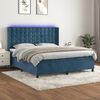 vidaXL Sommier &agrave; lattes de lit matelas et LED Bleu fonc&eacute; 180x200 cm