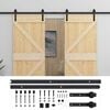 vidaXL Porte coulissante 2 pcs Naturel et noir Bois de pin massif