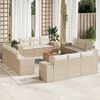 vidaXL Salon de jardin avec coussins 13 pcs beige résine tressée