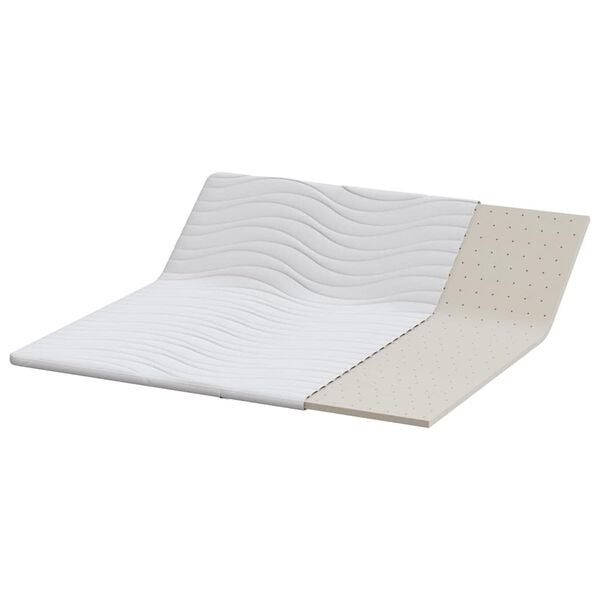 vidaXL Surmatelas Blanc 200 x 200 cm Tissu en Tricot