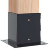 vidaXL Bases de poteau carr&eacute;es 4 pcs anthracite 121x121 mm
