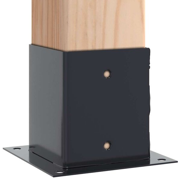 vidaXL Bases de poteau carr&eacute;es 4 pcs anthracite 121x121 mm