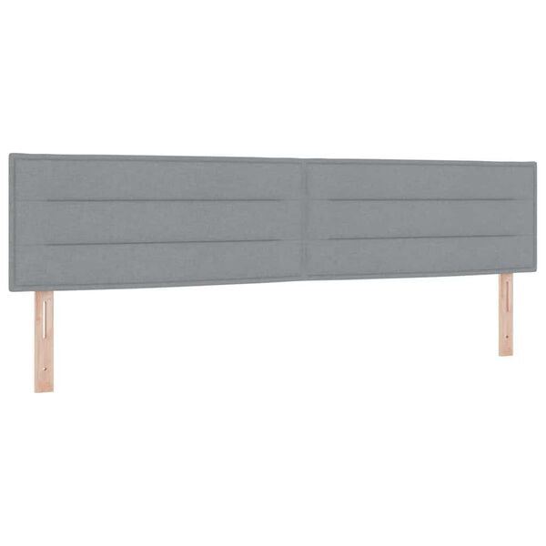 vidaXL T&ecirc;te de lit avec t&ecirc;te de lit Gris clair 200 cm Cuir synth&eacute;tique