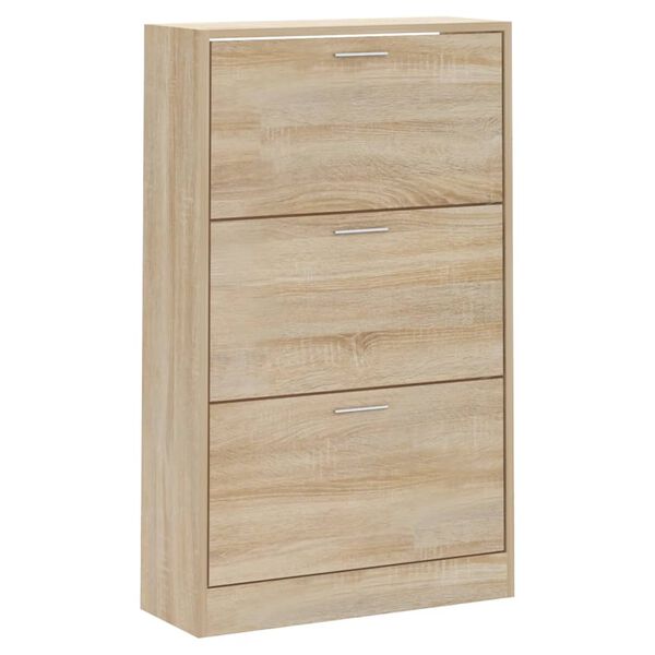 vidaXL Armoire &agrave; chaussures Ch&ecirc;ne sonoma 63x24x103cm Bois d'ing&eacute;nierie