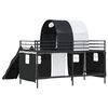 vidaXL Lit mezzanine pour enfants Noir 99,5 x 200 cm M&eacute;tал