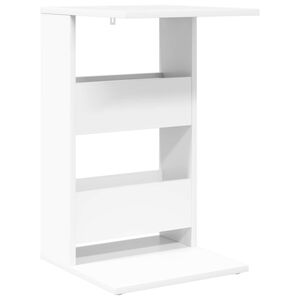 vidaXL Table d'appoint Blanc 40 x 35 x 60,5 cm Bois d'ing&eacute;nierie