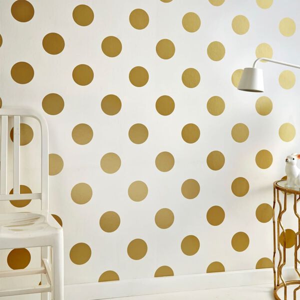 Kids at Home Papier peint Dotty Gold Blanc et dor&eacute; 100105