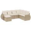 vidaXL Salon de jardin avec coussins 7 pcs beige r&eacute;sine tress&eacute;e