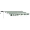 vidaXL Cadre de store manuel avec LEDs Vert et blanc 3,5 x 2,5 m