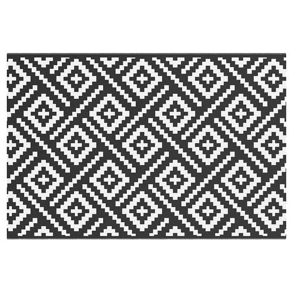 vidaXL Tapis d'ext&eacute;rieur ARAKIL Blanc et noir 120x180 cm PP