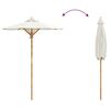 vidaXL Parasol de jardin Blanc cr&egrave;me &Oslash; 270 x 260 cm Bambou