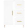vidaXL Buffet haut Blanc 69,5x34x180 cm Bois d'ing&eacute;nierie