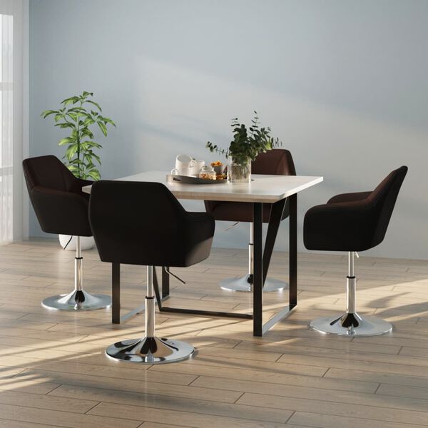 vidaXL Chaises &agrave; manger lot de 4 marron similicuir