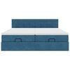 VidaXL Cadre de lit ottoman avec matelas bleu foncé 180x200 cm velours