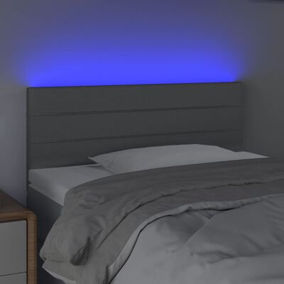 vidaXL Tête de lit à LED Gris clair 90x5x78/88 cm Tissu