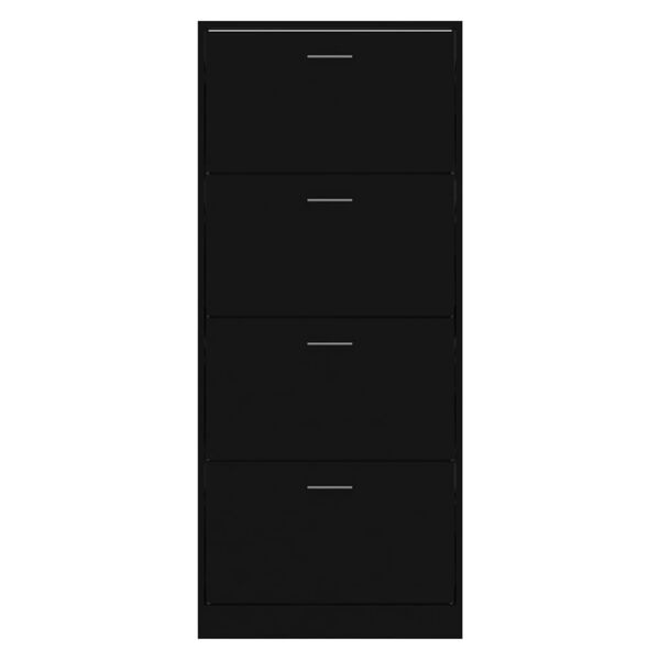 vidaXL Armoire &agrave; chaussures Noir 63x24x147 cm Bois d'ing&eacute;nierie