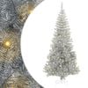 vidaXL Sapin de No&euml;l avec &eacute;clairage LED Argent&eacute; 180 cm PET et acier