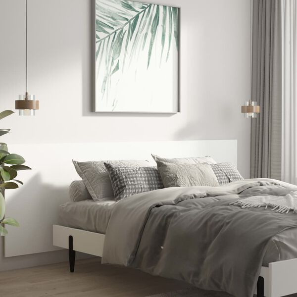 vidaXL T&ecirc;te de lit murale Blanc 240x1,5x80 cm Bois d'ing&eacute;nierie