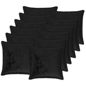 vidaXL Coussin de jet&eacute; 12 pc HOUTEN Noir 50 x 50 cm Flanelle