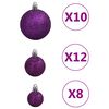 vidaXL Ensemble de boules de No&euml;l 111 pi&egrave;ces violet polystyr&egrave;ne