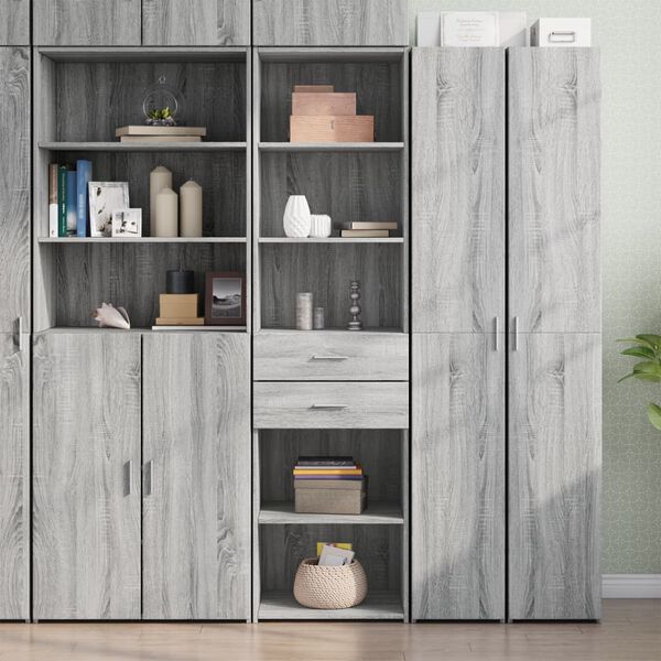 vidaXL Buffet haut sonoma gris 50x42,5x185 cm bois d'ingénierie