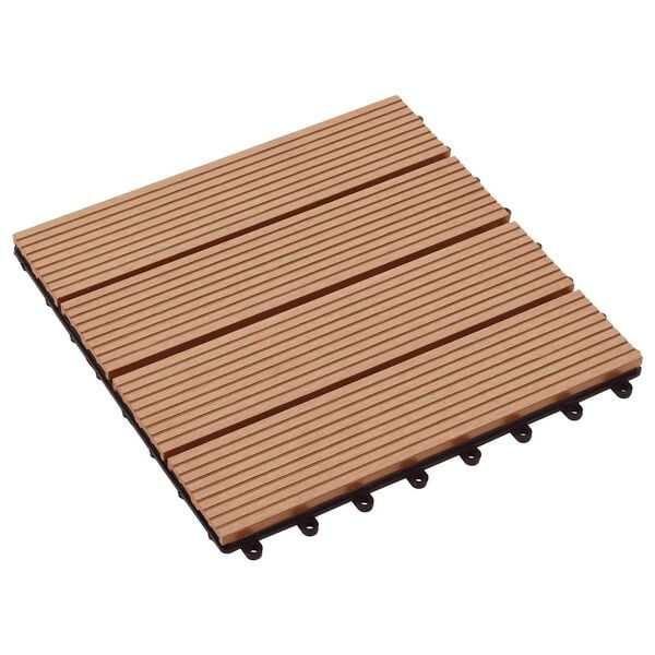 vidaXL Carreau de terrasse 11 pcs Teck 30 x 30 cm WPC