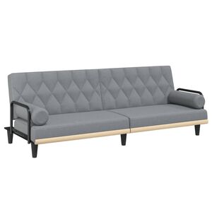 vidaXL Canap&eacute;-lit avec accoudoirs gris clair tissu