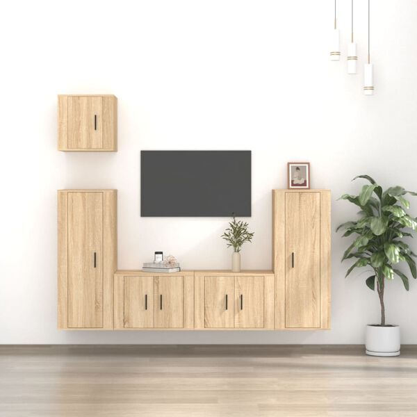 vidaXL Ensemble de meubles TV 5 pcs Chêne sonoma Bois d'ingénierie