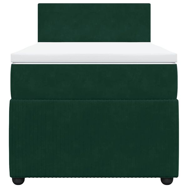 vidaXL Sommier &agrave; lattes de lit avec matelas Vert fonc&eacute; 100x200 cm