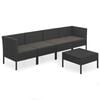 vidaXL Salon de jardin 5 pcs avec coussins r&eacute;sine tress&eacute;e noir