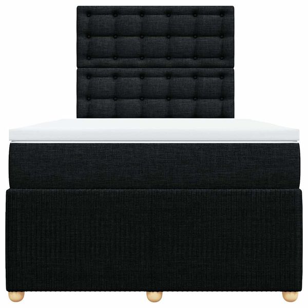 vidaXL Sommier &agrave; lattes de lit avec matelas Noir 120x200 cm Tissu