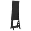 vidaXL Armoire &agrave; bijoux miroir avec lumi&egrave;res LED sur pied noir