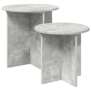vidaXL Ensemble de tables d'appoint 2 pcs Gris b&eacute;ton Bois d&rsquo;ing&eacute;nierie