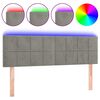 vidaXL T&ecirc;te de lit &agrave; LED Gris clair 144x5x78/88 cm Velours