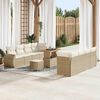 vidaXL Ensemble de canap&eacute; de jardin 11 pcs Beige Poly rotin