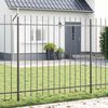 vidaXL Cl&ocirc;ture de jardin 3 pcs Gris 5,1 x 1,5 m Acier rev&ecirc;tu de poudre