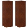 vidaXL Support de Plante 2 pcs Rouill&eacute; 30 x 30 x 100 cm Acier patin&eacute;