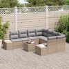 vidaXL Ensemble de canap&eacute; de jardin 9 pcs Beige et gris polyrotin