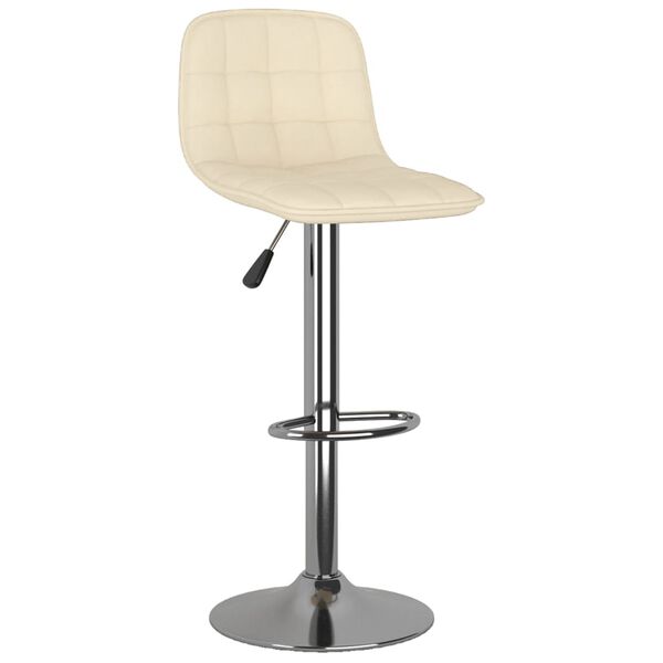 vidaXL Tabourets de bar lot de 2 cr&egrave;me tissu