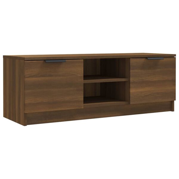 vidaXL Meuble TV Ch&ecirc;ne marron 102x35x36,5 cm Bois d'ing&eacute;nierie