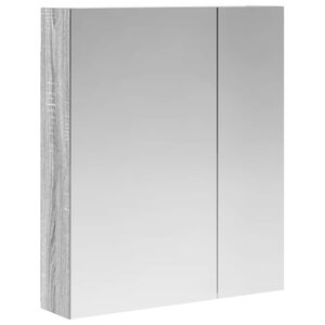 vidaXL Armoire Miroir de Salle de Bain Gris Sonoma 60 x 14,5 x 70 cm
