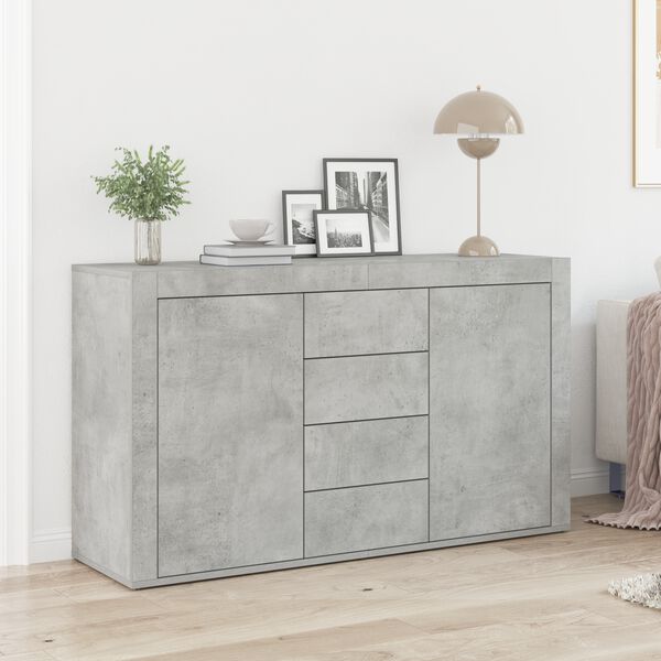 vidaXL Buffet Gris b&eacute;ton 120 x 36 x 69 cm Bois d'ing&eacute;nierie