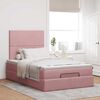 vidaXL Cadre de lit ottoman avec matelas rose 120x200 cm velours