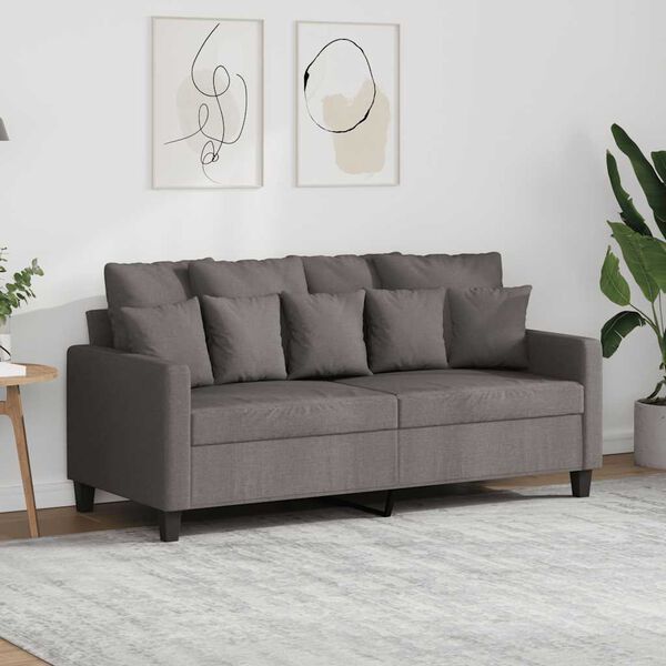 vidaXL Canap&eacute; &agrave; 2 places Taupe 140 cm Tissu