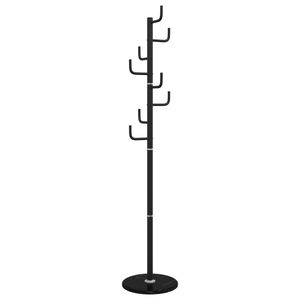 vidaXL Porte-manteau noir 183 cm fer enduit de poudre
