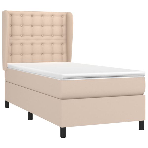 vidaXL Sommier &agrave; lattes de lit avec matelas Cappuccino 100x200 cm