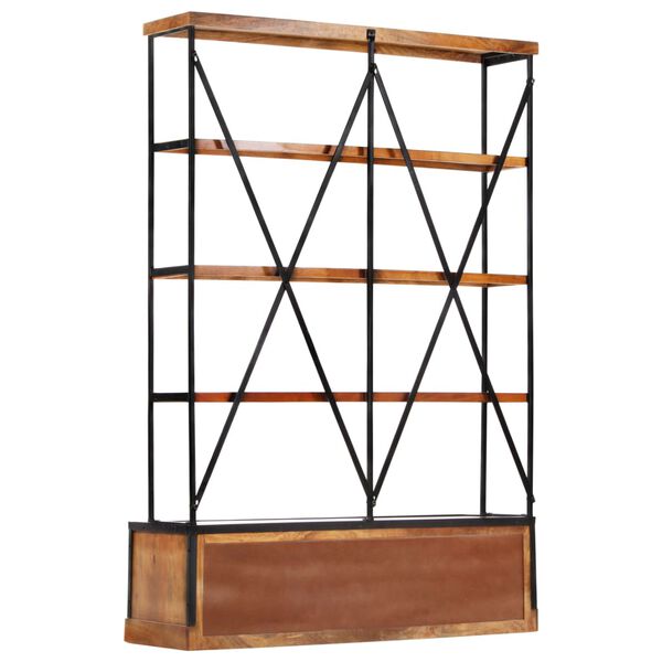 vidaXL Bibliothèque à 4 étagères avec 6 tiroirs 122x36x181 cm Manguier