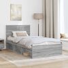 vidaXL Cadre de lit Gris Sonoma 100 x 200 cm Pin massif