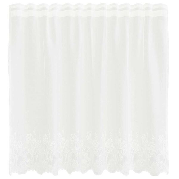 vidaXL Rideau en Dentelle Floral Blanc 100 x 150 cm Polyester