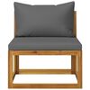 vidaXL Salon de jardin 2 pcs avec coussin Bois d'acacia solide